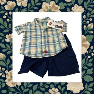 Wrangler button up & shorts set NWT